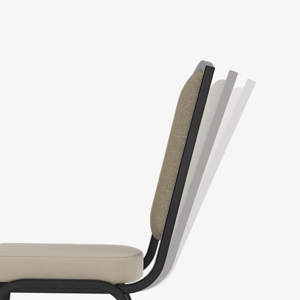 Flex-back banquet chair option providing enhanced guest comfort and support.