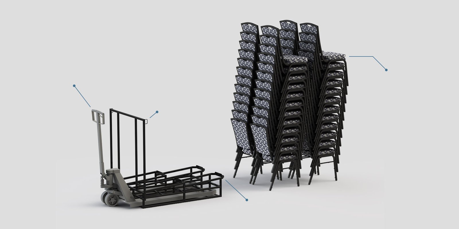 Platform Dolly for High-Capacity Chair Transport by ComforTek