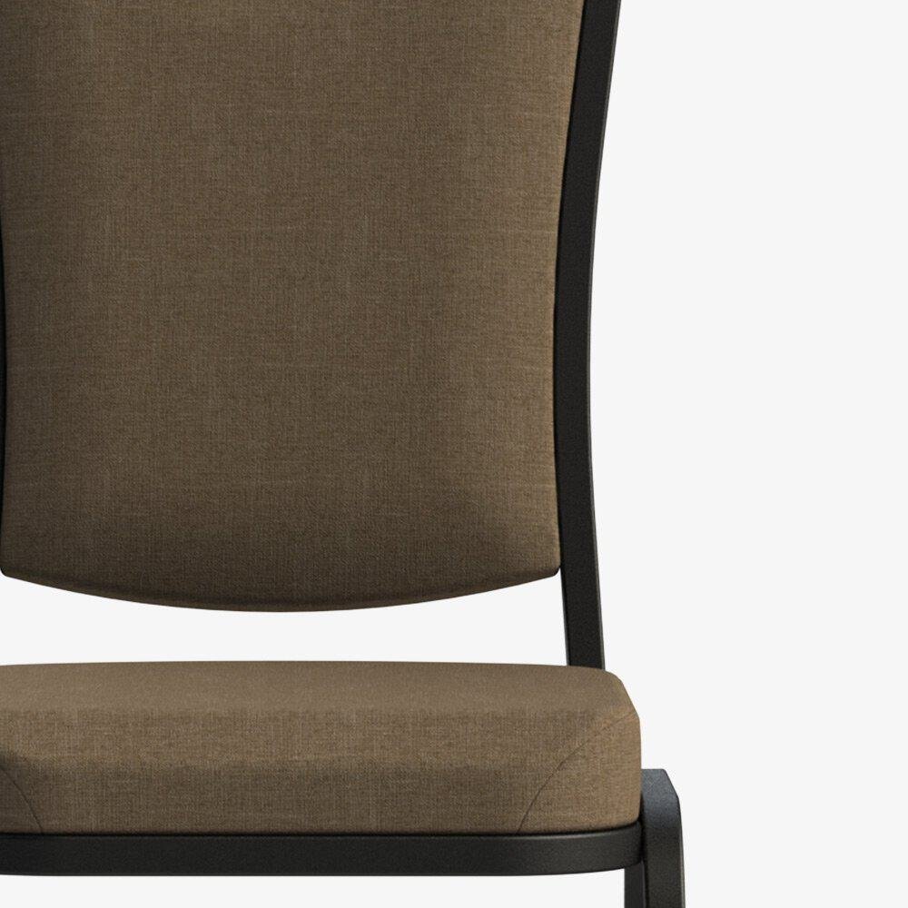 Commercial banquet chair upholstery fabric in Cafe color with textured black frame detail
