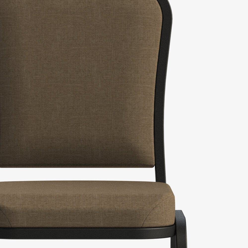 Commercial banquet chair upholstery fabric in Cafe color with textured black frame detail