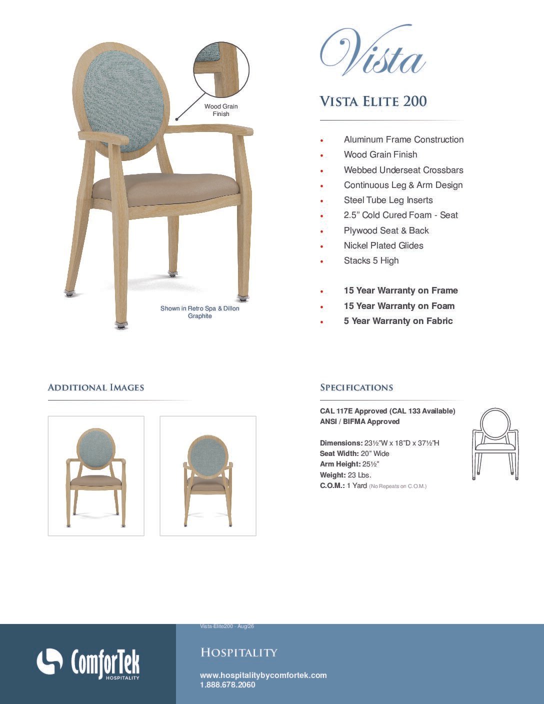 Vista Elite 200 Chair Specs