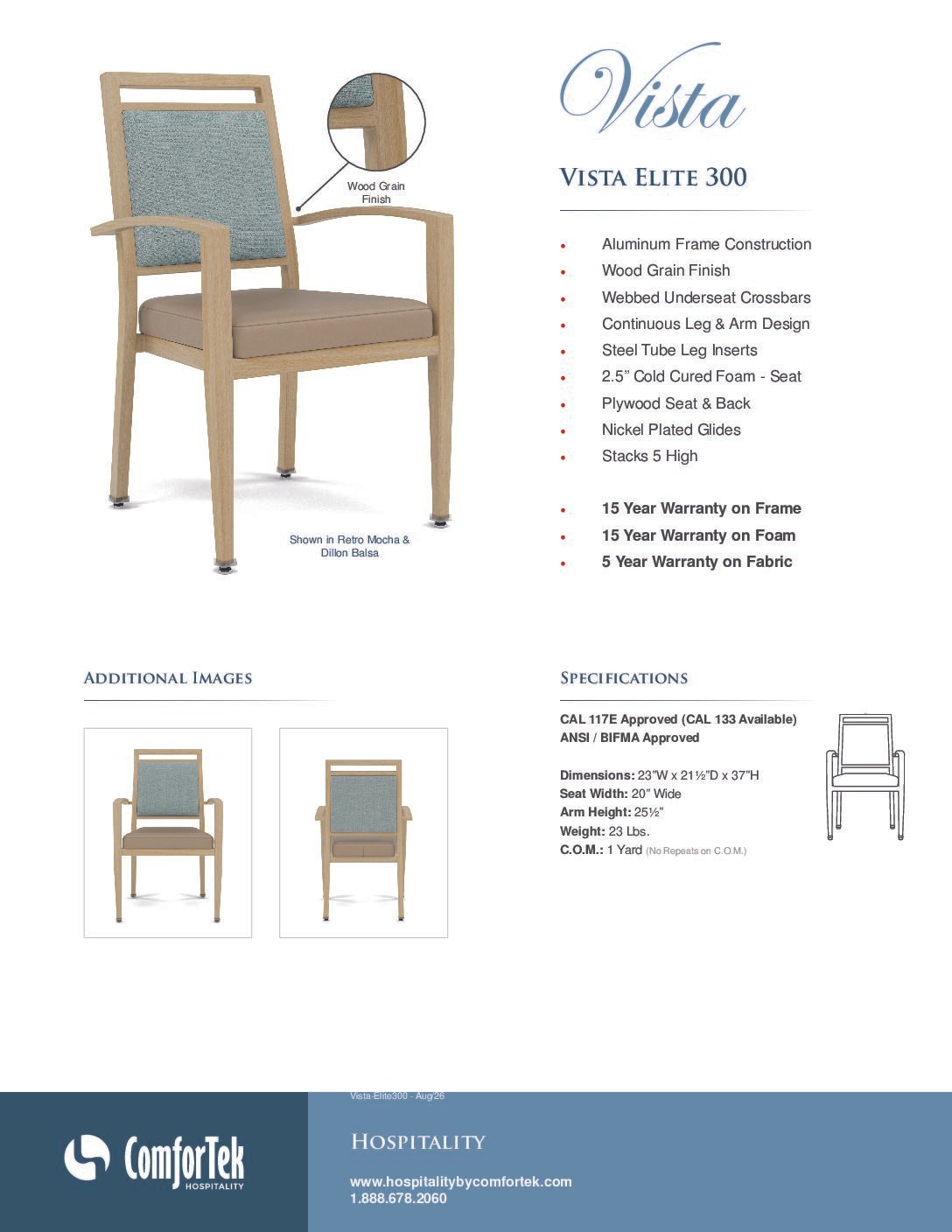 Vista Elite 300 Chair Specs