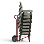 CM-3A commercial chair dolly configured to transport upholstered meeting room chairs