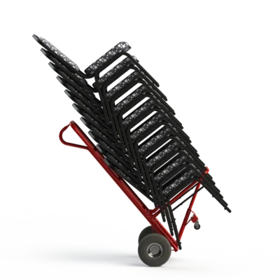 CM-3A commercial chair dolly transporting a stack of banquet chairs