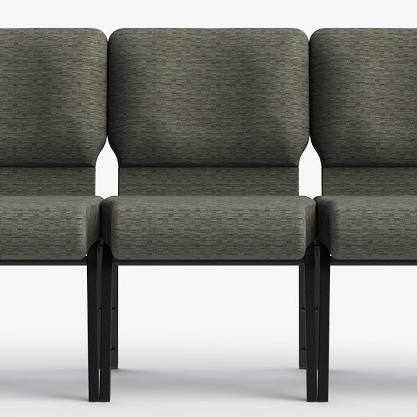 Interlocking VistaPlus chairs aligned in a row for organized seating