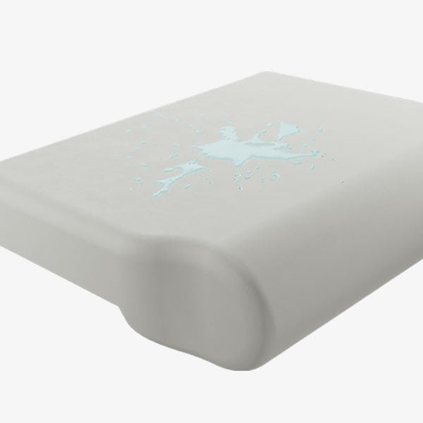 Cold cured foam cushion with protective outer layer resisting liquid penetration