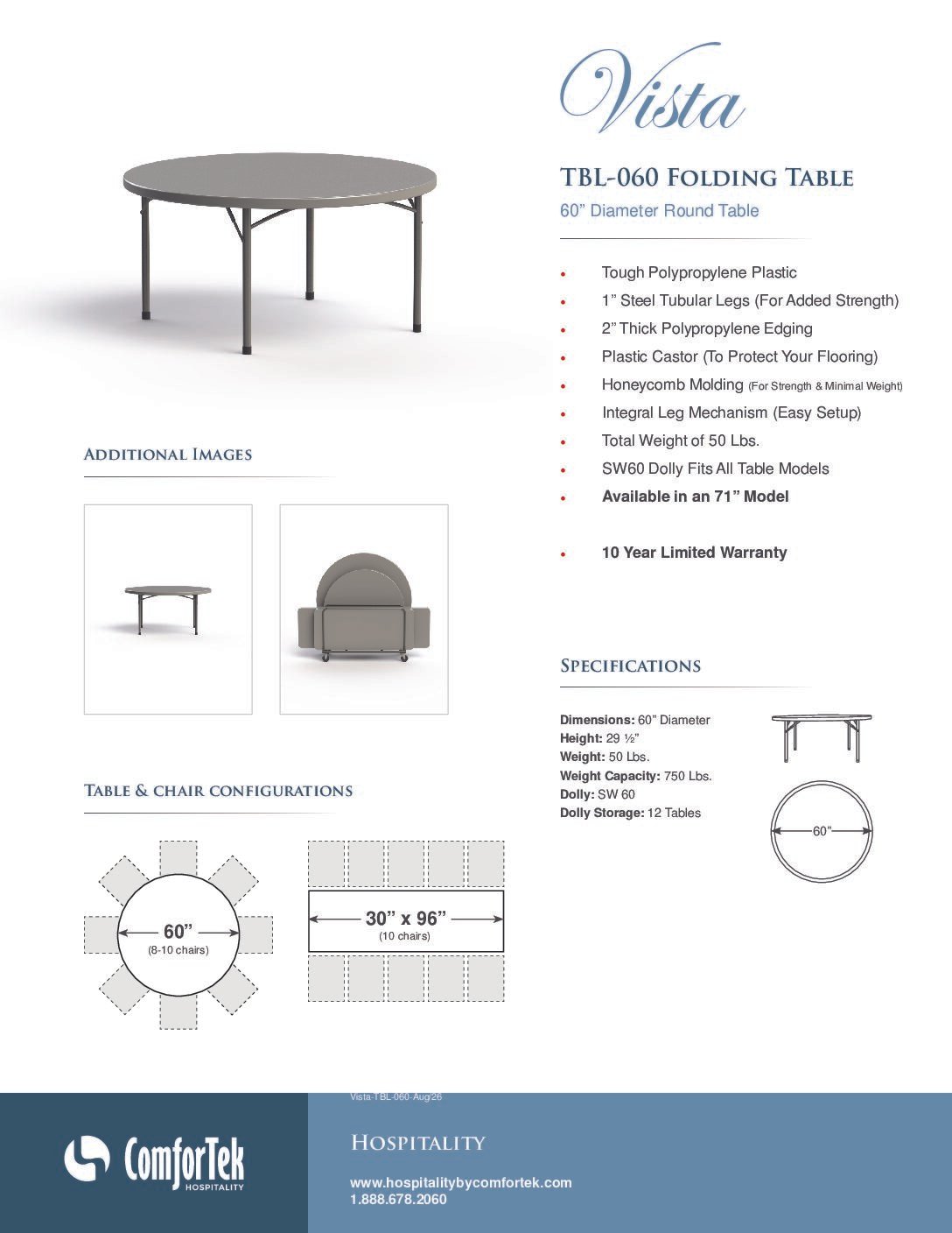 TBL-060 Table Specs