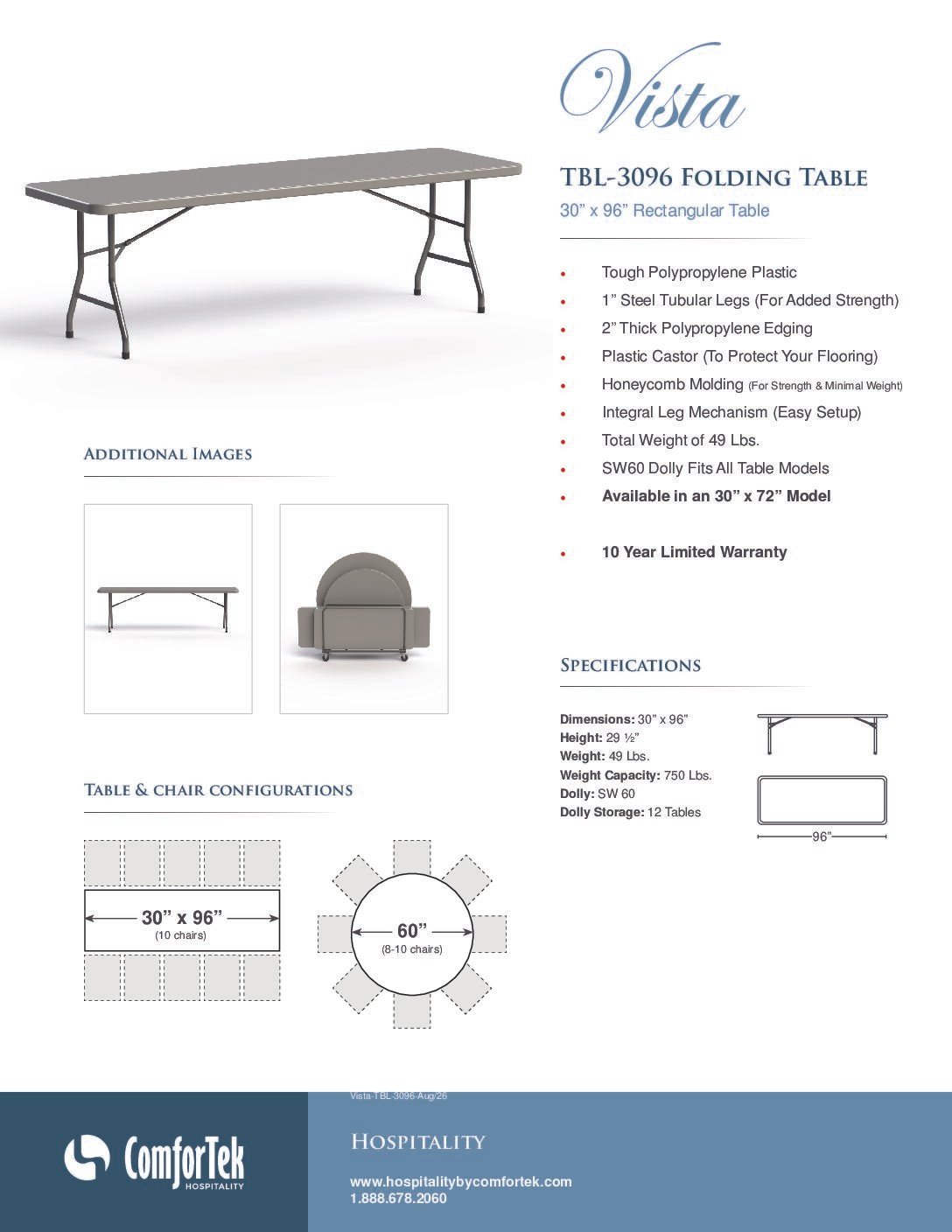 TBL-3096 Table Specs
