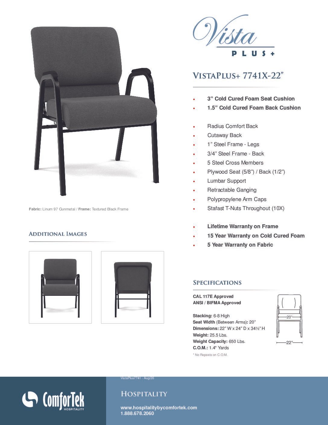 VistaPlus+ 7741X-22″ Chair Specs