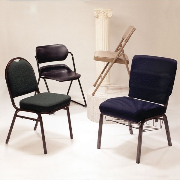 Early ComforTek commercial seating collection showcasing the company's original chair designs.